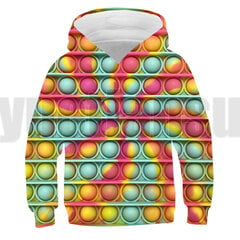 (POPit12-Kids-120 (6T)） 3D naljakad riided, anime POP It Hoodie, meeste ülisuur kampsun цена и информация | Свитеры, жилетки, пиджаки для мальчиков | kaup24.ee