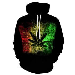 (R108-M） 3D Print Weed hoodies topid pullover Mehed/ цена и информация | Мужские толстовки | kaup24.ee