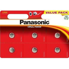 Leeliselised mikropatareid Panasonic 1.5V LR44 6 tk цена и информация | Батарейки | kaup24.ee