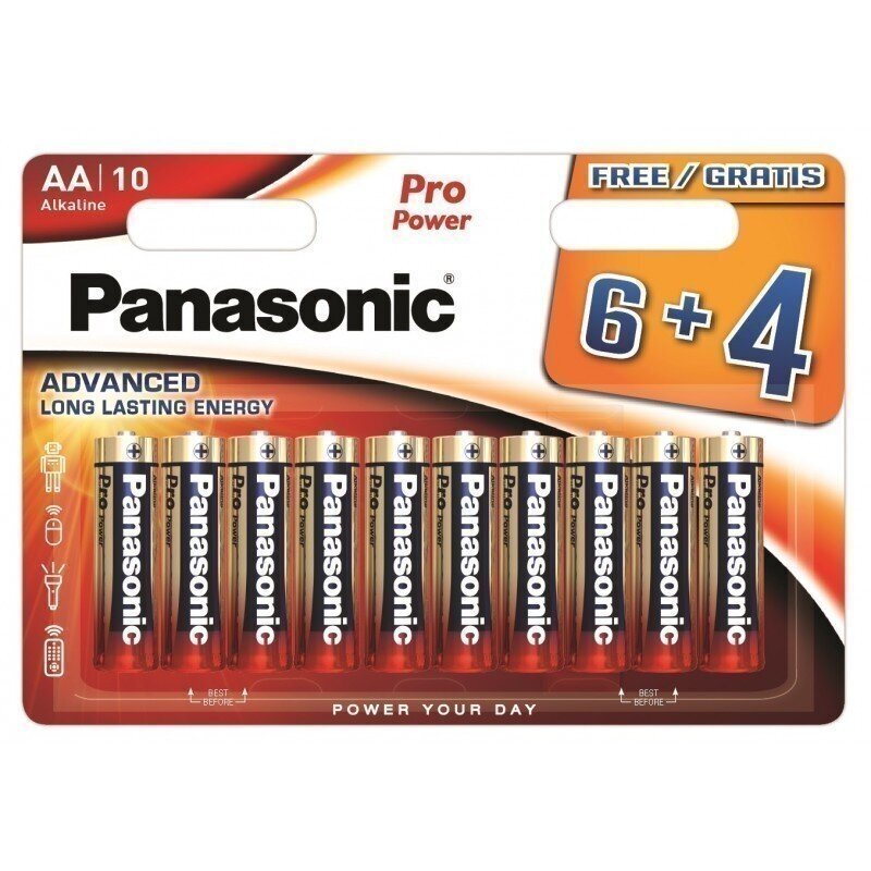 Patareid Panasonic LR6PPG/10B (6+4tk) цена и информация | Patareid | kaup24.ee