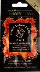 Kooriv mask kombineeritud ja rasusele näonahale Bielenda Black Sugar Detox 2in1 8 g hind ja info | Näomaskid, silmamaskid | kaup24.ee