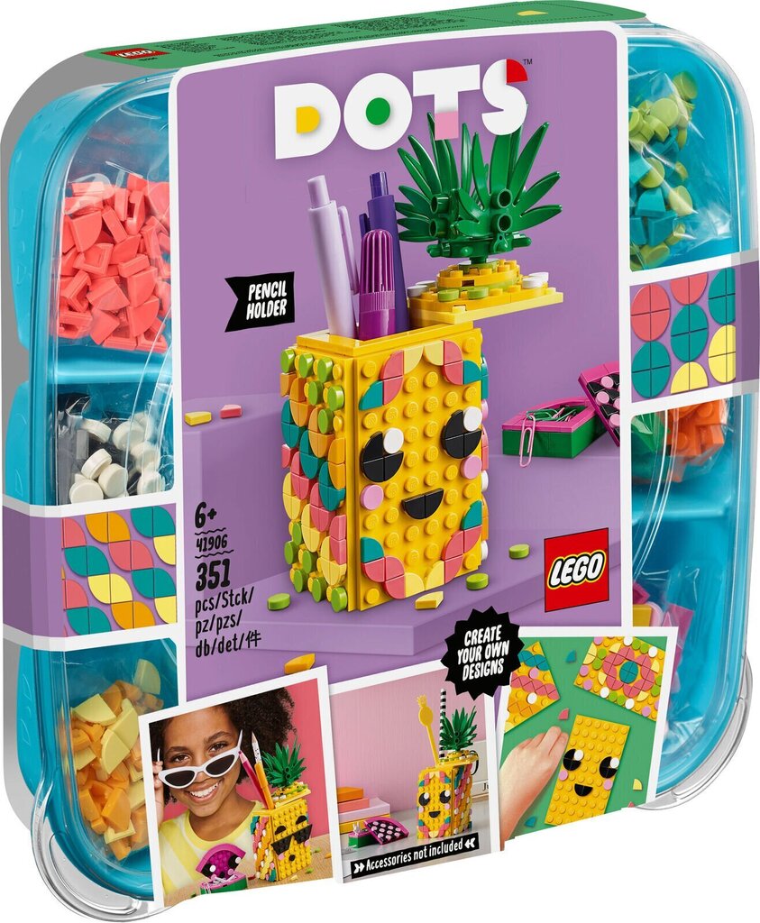 41906 LEGO® DOTS Ananassikujuline pliiatsihoidik цена и информация | Klotsid ja konstruktorid | kaup24.ee