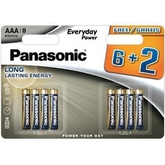 Patareid Panasonic LR03EPS/8B (6+2) цена и информация | Батарейки | kaup24.ee