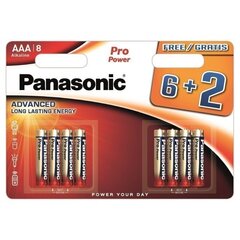 Patareid Panasonic LR03PPG/8B (6+2) цена и информация | Батарейки | kaup24.ee