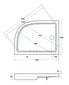 Poolringikujuline dušikabiin Besco Modern alusega, 100x185,120x185 cm цена и информация | Dušikabiinid | kaup24.ee