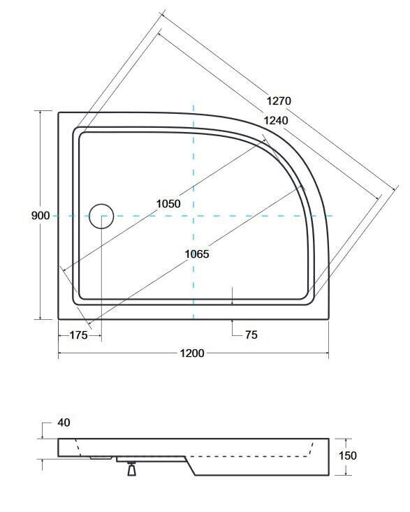 Poolringikujuline dušikabiin Besco Modern alusega, 100x185,120x185 cm hind ja info | Dušikabiinid | kaup24.ee