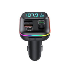 Autolaadija FM-saatja kiirlaadimine PD QC3.0 USB C autotelefoni laadija C-tüüpi adapter autos iPhone Samsung Huawei Xiaomi jaoks hind ja info | Akulaadijad | kaup24.ee