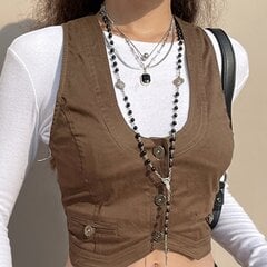 (xxL-A3)Dourbesty naiste riietatud vest, võidusõiduvest, smokingu kostüüm, vest, vintage Steampunk žakaarjakk jakk Punk stiilis korseti hind ja info | Naiste mantlid | kaup24.ee