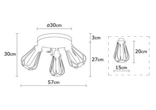 Opviq Alby потолочный светильник Fetiye - N-1119 цена и информация | Потолочные светильники | kaup24.ee
