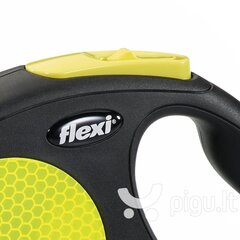 Flexi automaatne rihm Neon New L, kollane, 5 m цена и информация | Поводки для собак | kaup24.ee