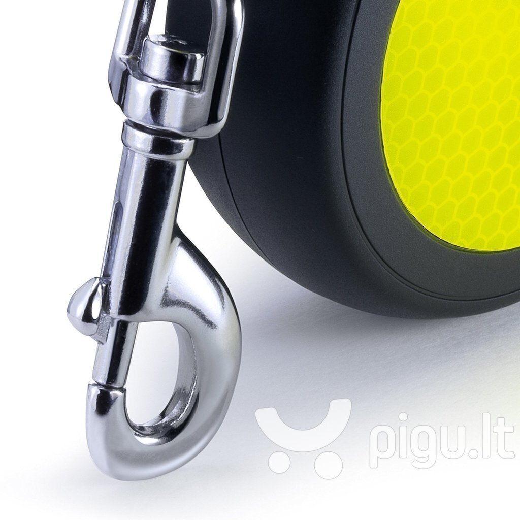 Flexi automaatne rihm Neon New L, kollane, 5 m hind ja info | Koerte jalutusrihmad | kaup24.ee