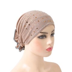 (03 Khaki) Moslemid naised Lilled Vähk Kemomütsi Kapott Juuste väljalangemine Müts Islami Turban Cap Pea ümbris Kaan Beanid Skullies Araabia Rhinestone цена и информация | Женские шапки | kaup24.ee