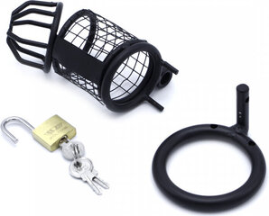 Kiotos Steel Chastity Cage Squares Black цена и информация | БДСМ и фетиш | kaup24.ee