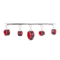 Kiotos Steel Spreader Bar deluxe set - Red Leather цена и информация | БДСМ и фетиш | kaup24.ee