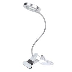 USB laua lugemislamp 3 värvitemperatuuriga 10 käiku tätoveeringuga LED-valgusti suurendusklaasiga hõbedane цена и информация | Средства для маникюра и педикюра | kaup24.ee