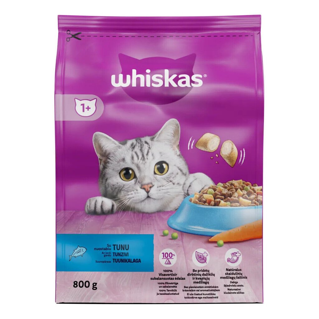 Whiskas kassidele, tuunikalaga, 800 g x 5 tk hind ja info | Kuivtoit kassidele | kaup24.ee