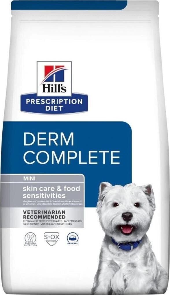 Hill's Prescription Diet Canine Derm Complete Mini väikest ja väga väikest tõugu täiskasvanud koertele 1 kg цена и информация | Kuivtoit koertele | kaup24.ee