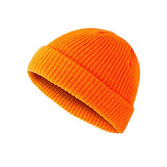 (oranž)Ühevärviline soe kootud servadeta müts Meeste Beanid Talv Sügis Hip Hop Pealuu Tänava Meeste Beanie Unisex Melon Cap Naised Meesed hind ja info | Naiste mütsid ja peapaelad | kaup24.ee