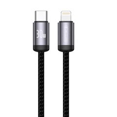 Jellico B27 Тканевый плетенный кабель USB-C на Lightning для iPhone и iPad быстрой зарядки PD 30W 1м Черный цена и информация | Кабели для телефонов | kaup24.ee