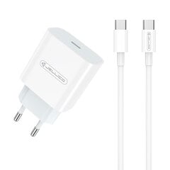 Jellico AK-180 PD 20W Universaalne / iPhone 15 / 16 laadija 1x USB-C + 1m USB-C kaabel Valge hind ja info | Mobiiltelefonide laadijad | kaup24.ee