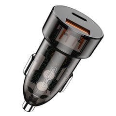 Jellico F12 48W Прозрачное Двойное Быстрое Адаптивное Зарядное Устройство USB QC 18W + PD USB-C 30W Черное цена и информация | Зарядные устройства для телефонов | kaup24.ee