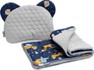 Sensillo vankri voodipesu komplekt Velvet Navy Blue Foxes, 56×76 cm, 2-osaline hind ja info | Beebide ja laste voodipesu | kaup24.ee