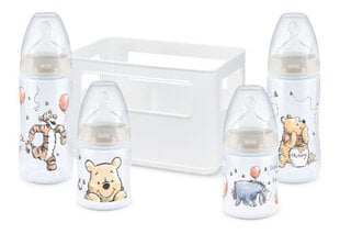 Komplekt Nuk First Choice Plus Disney Winnie Pooh, 0-6 kuud: pudel, 150 ml, 2 tk. + pudel, 300 ml, 2 tk. + lutt, 1 tk. hind ja info | Lutipudelid ja aksessuaarid | kaup24.ee