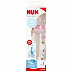 Pudel koos temperatuuriindikaatoriga Nuk First Choise, roosa, 6-18 kuud, 300 ml hind ja info | Lutipudelid ja aksessuaarid | kaup24.ee