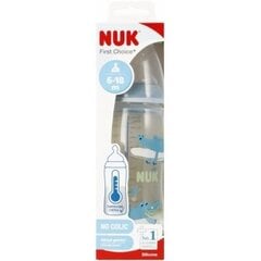 Pudel koos temperatuuriindikaatoriga Nuk First Choise, sinine, 6-18 kuud, 300 ml hind ja info | Lutipudelid ja aksessuaarid | kaup24.ee