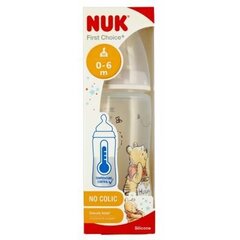 Бутылочка NUK First Choise Winnie the Pooh, серая, 0-6 мес, 300 мл цена и информация | Бутылочки и аксессуары | kaup24.ee