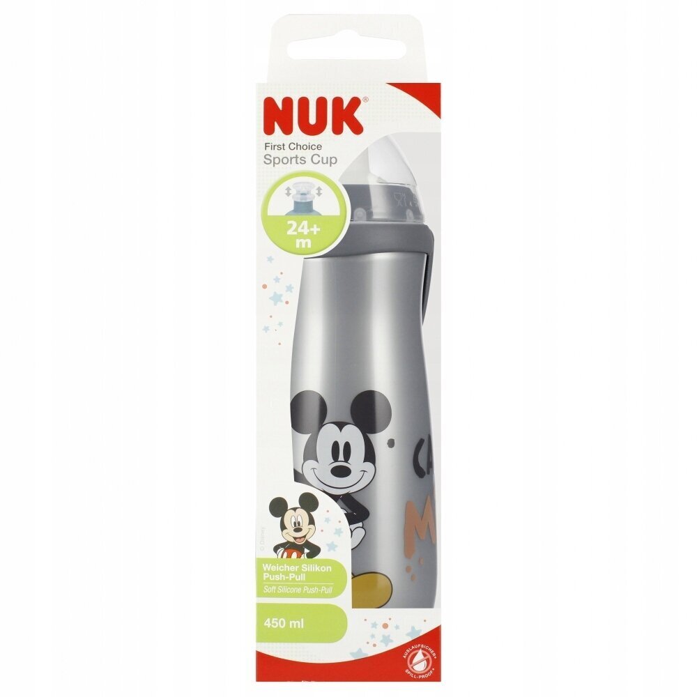 Pudel Nuk Mickey Sport, 24+ kuud, 450 ml hind ja info | Lutipudelid ja aksessuaarid | kaup24.ee