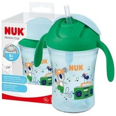 Nuk Motion Cup joogipudel kõrrega, roheline, 8+ kuud, 230 ml hind ja info | Lutipudelid ja aksessuaarid | kaup24.ee