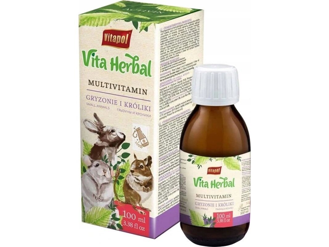 Vitamiinid närilistele Vitapol Vita Herbal, 100 ml цена и информация | Toit väikeloomadele | kaup24.ee