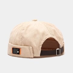 (Beež) Kaubamärk Vintage Beanie Mütsid Mehed Naised Kevadsügis Majaomanik Müts Tänavarõivad Hip Hop Ääristeta Müts Corduroy Docker Cap hind ja info | Naiste mütsid ja peapaelad | kaup24.ee