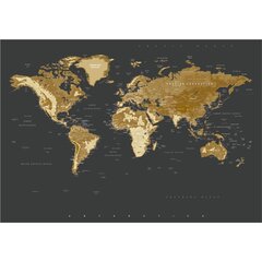 Fototapeet Kuldne maailmakaart hind ja info | Fototapeedid | kaup24.ee