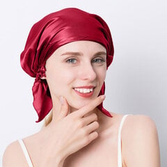 (One SizeWine punane) 100% naturaalne mooruspuu siidist öine siidimüts Pure Silk Hair Wrap magamiskots naistele, 19 ema цена и информация | Женские шапки | kaup24.ee