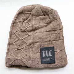 (One Size Khaki) Heidkübar meestele Hoia soojas NC Knitting Plus Velvet Beanie Talvine Solid Cap hind ja info | Naiste mütsid ja peapaelad | kaup24.ee