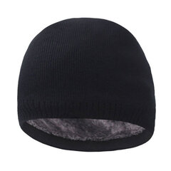 (One Size Black) Skullies Beanies Meeste Kootud Müts Talvemütsid Naistele Mütsid Meeste Talve Beanie Gorro Soe paks karusnahk Kapott Homme Skull Müts цена и информация | Женские шапки | kaup24.ee