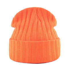 (Oranž)Talvised väljas suusamütsid naistele Doulbe Layer Beanies Paksud soojad mütsid Kootud villane Beanie Vabaaja tikandid hobune Bonnet Cap hind ja info | Naiste mütsid ja peapaelad | kaup24.ee