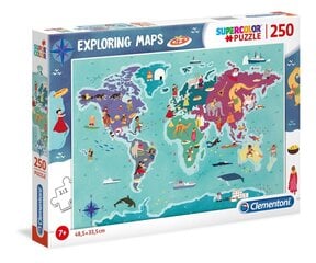 Пазл Clementoni Super Color 29064 Карта мира, 250 д. цена и информация | Пазлы | kaup24.ee