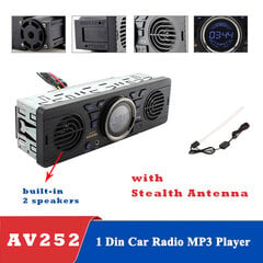 AV252 sisseehitatud 2 kõlariga autoraadio 12V Bluetooth käed-vabad FM USB SD AUX IN heli armatuurlauas stereo MP3-mängija цена и информация | USB адапторы для аудиосистем | kaup24.ee