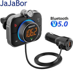 FM-saatja Bluetooth 5.0 autokomplekt vabakäeseade AUX-heli vastuvõtja eemaldatav mikrofon QC3.0+PD 12W USB-laadija auto MP3-mängija hind ja info | USB adapterid tehase helisüsteemile | kaup24.ee