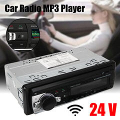 Kaasaskantav 24V digitaalne auto MP3-mängija 60Wx4 FM-raadio stereoheli USB/SD tugi Bluetoothiga ühilduva MP3/WMA helitugevuse reguleerimise kell цена и информация | USB адапторы для аудиосистем | kaup24.ee