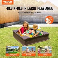 Liivakast kaanega Vevor, 1235x1235x315 mm hind ja info | Liivakastid, liiv ja mänguasjad | kaup24.ee