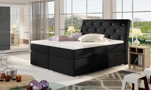Кровать NORE Balvin, 180x200 см, черная экокожа цена и информация | Кровати | kaup24.ee
