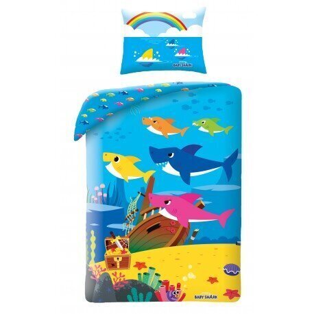 Laste voodipesukomplekt Baby Shark, 140x200, 2-osaline hind ja info | Beebide ja laste voodipesu | kaup24.ee