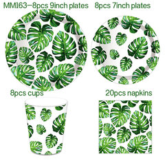 Hawaii troopiline taim jahubanaanileht Palju õnne sünnipäevaks ühekordsed lauanõud, taldrikud, tassid, lapsed, peotarbed цена и информация | Для вечеринок и праздников | kaup24.ee