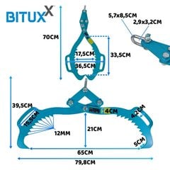 ЗАХВАТЫ ДЛЯ ДРЕВЕСИНЫ/ЩИПЦЫ 520MM 500KG BITUXX цена и информация | Механические инструменты | kaup24.ee