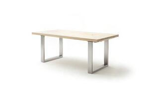 Раскладной стол MC Akcent Dayton, 220 / 320x100 см, светло-коричневый / серебристый цена и информация | Кухонные и обеденные столы | kaup24.ee