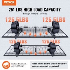 Тяжелые полки Vevor, 122x61 см, 114 кг цена и информация | Стеллажи, полки | kaup24.ee